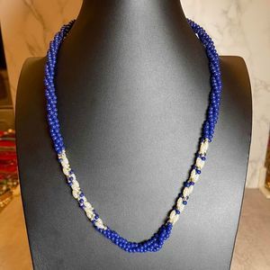 Blue bead and freshwater Pearl necklace vintage
